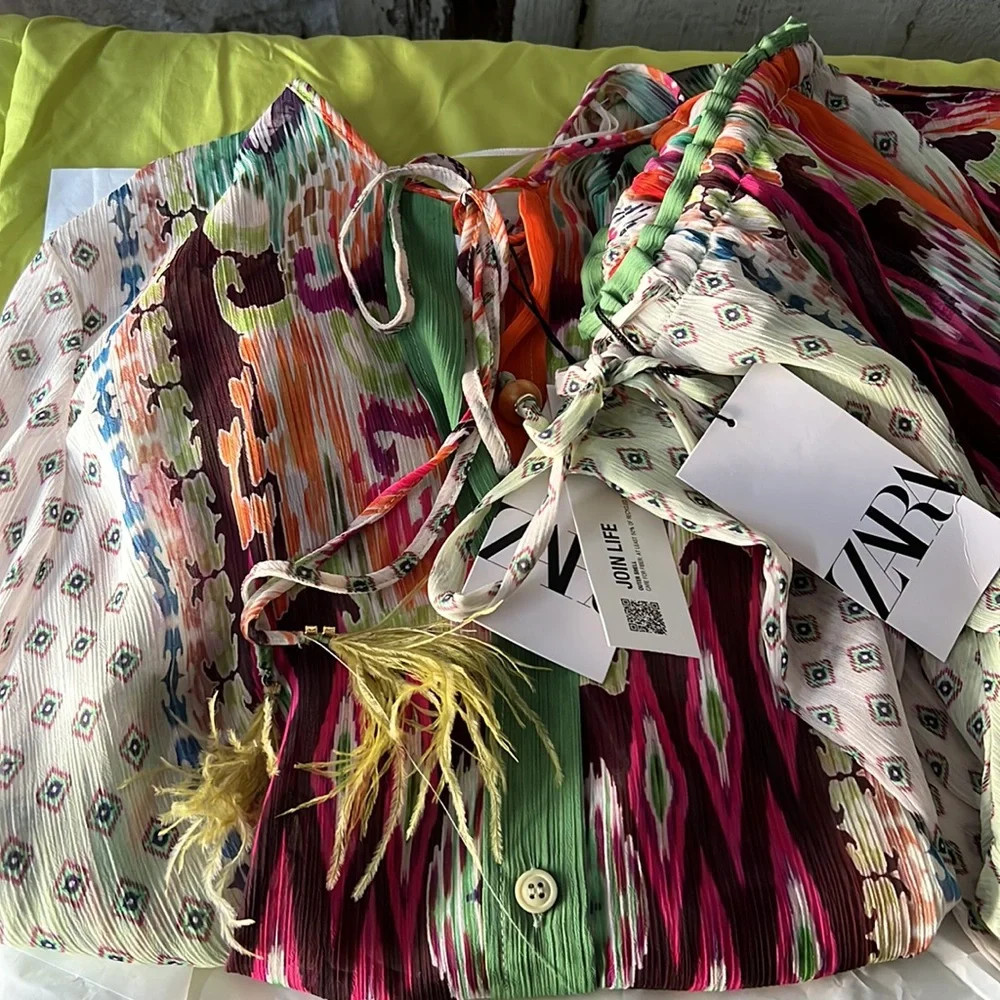 Zara 2 Piece Printed Top & Pants Co Ord Set - Picture 4 of 5